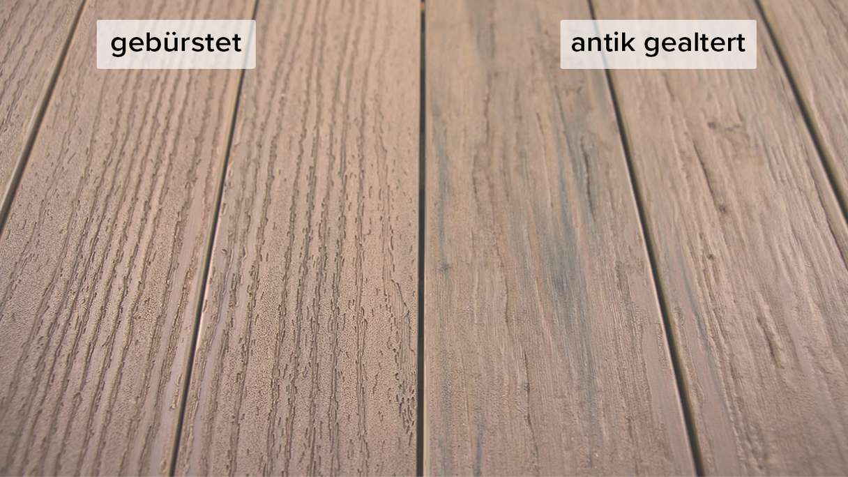 planeo TitanWood - lame massive 4m brun-gris vieilli/brûlé