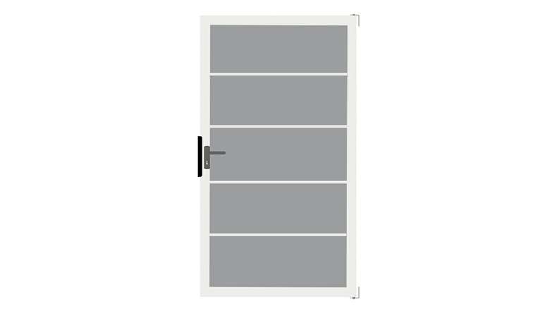 planeo Gardence Flair - Brise vue Verre Porte DIN gauche Bande de bloc avec cadre en aluminium 100 x 180 cm