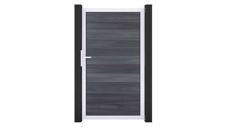 planeo Gardence Strong - Porte composite universelle Gris pierre avec cadre aluminium