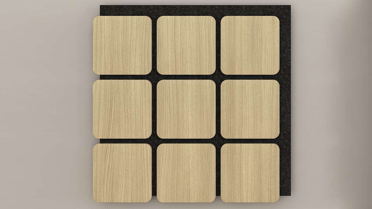 Skaben Panneau acoustique SilentWall - Carré Chêne Naturel Clair - 60 x 58,5 cm