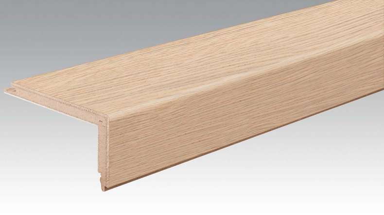 Profilé MEISTER de nez de marche en parquet Profilé en L Chêne animé blanc crème 9012
