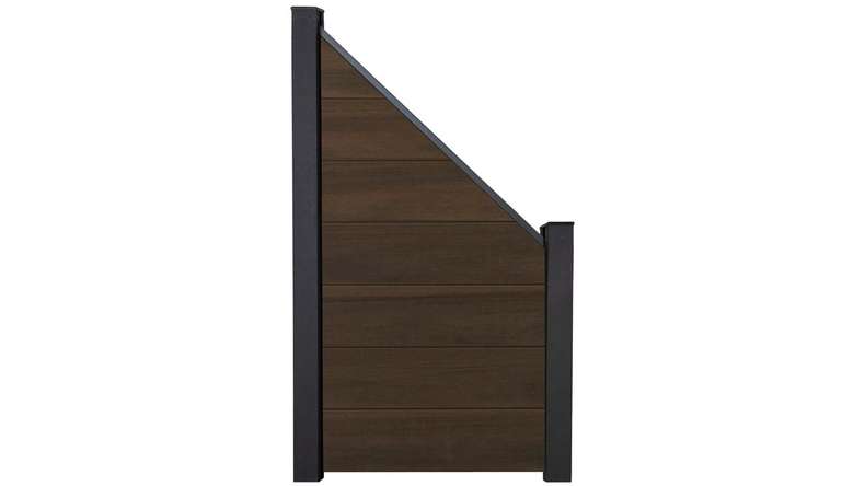 planeo Gardence Strong XL - Clôture composite Oblique Noyer Co-ex