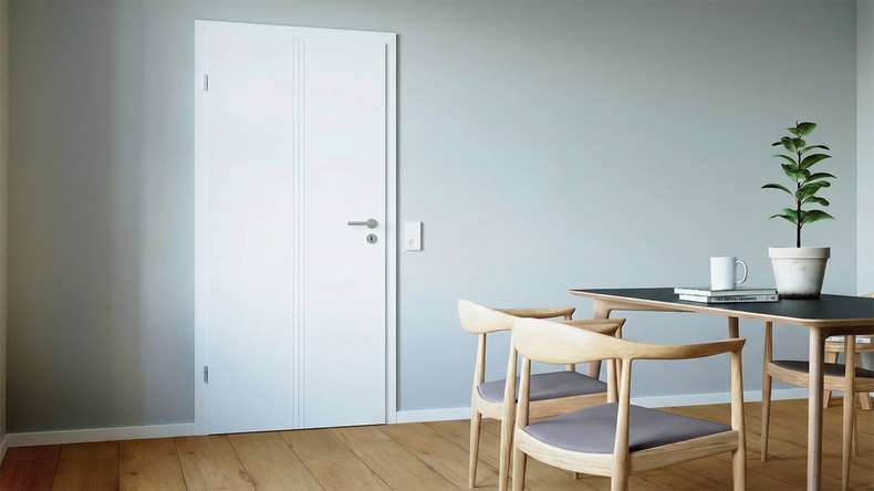 planeo Porte intérieure design PUREA Vivo 7 laque blanche 9003 chant design | laqué - 1985 x 610|735|860|985 mm