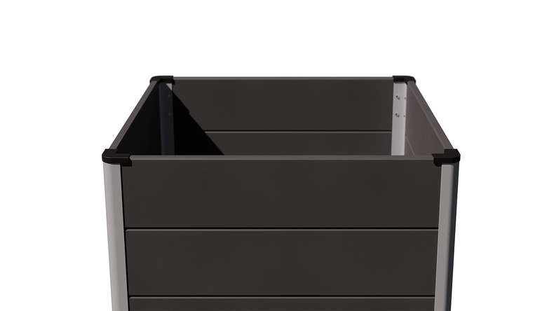 planeo Bac à plantes surélevé BPC Cube - Anthracite | DB703 70 x 70 x 75 cm