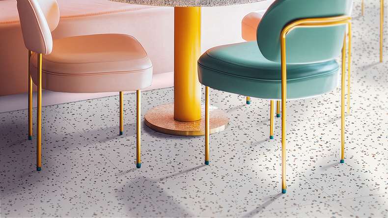 Gerflor Vinyle à clic Rigid - Création 55 Clic Acoustic Confetti Cobalt | Isolation phonique intégrée (61261745)
