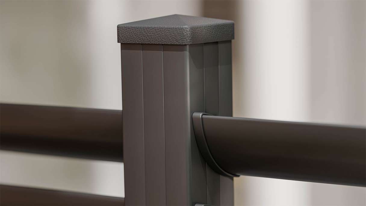 planeo Gardence Metallic Ellipse - Clôture de jardin en aluminium Carré Anthracite | DB703