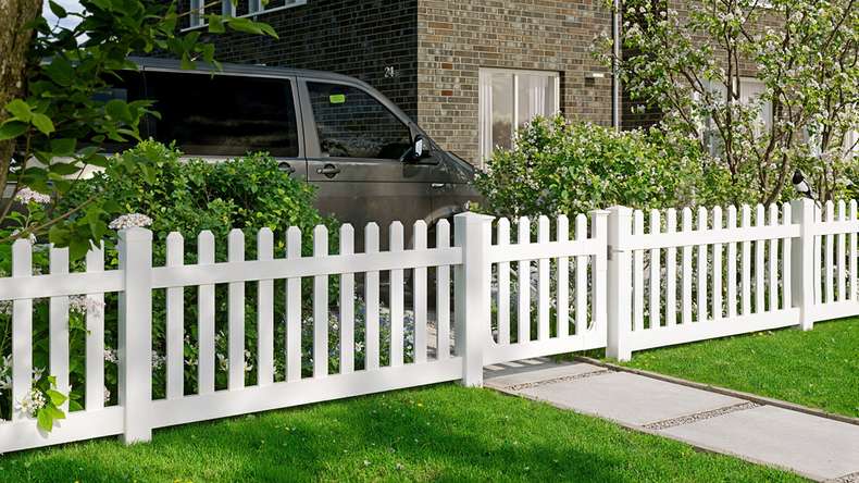 planeo Privara - PVC Clôture de jardin à emboîter Blanc - Résistant aux UV | 180 x 80 cm