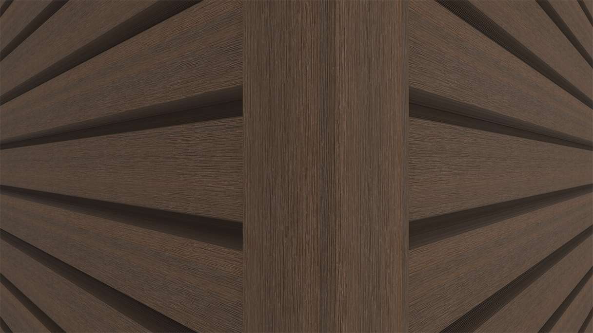planeo LINEA Wide - Bardage de façade en WPC CoEx, teinte Ipe brun, 2900 x 181 mm