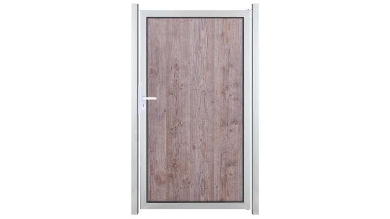 planeo Gardence Resistant - Panneau brise-vue en HPL, aspect bois, avec cadre en aluminium
