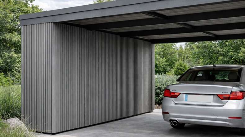 planeo DesignPro - Bardage de façade en WPC gris foncé 2900 x 175 mm