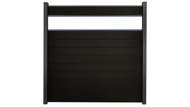 planeo Gardence Strong - Clôture à emboîter BPC verre satiné noir co-ex 180 x 180 cm