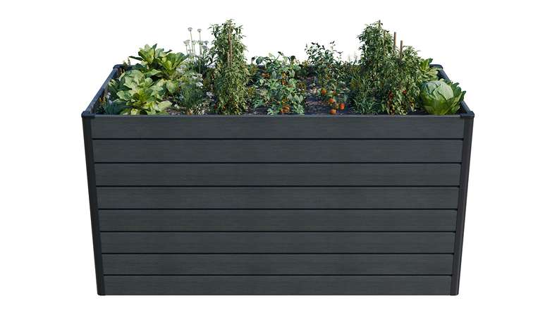 planeo BPC-Rhombus bac surélevé rectangulaire - gris pierre co-ex. 150 x 70 x 79 cm