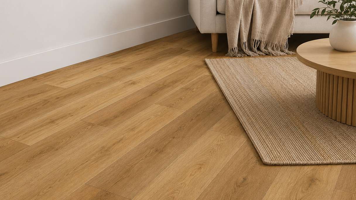 Vinyle rigide à clipser planeo - SolutionX 2 en 1 BigSize Prestige Oak, lames XL de 1,83 m | Isolation phonique intégrée (ECF-BS-87)
