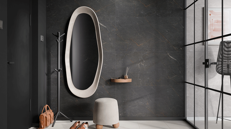 Revêtement mural SPC planeo - CeraRock Tile Black Slate XL 280 x 117,5 cm
