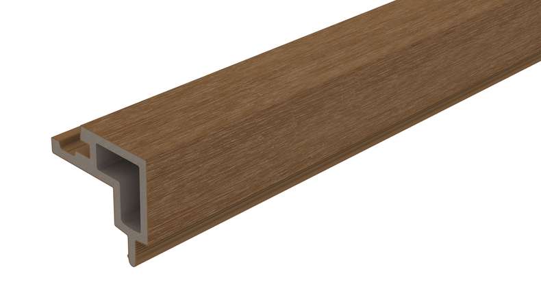 planeo LINEA - Angle extérieur en WPC CoEx « Burma Teak » 2900 x 62 x 55 mm