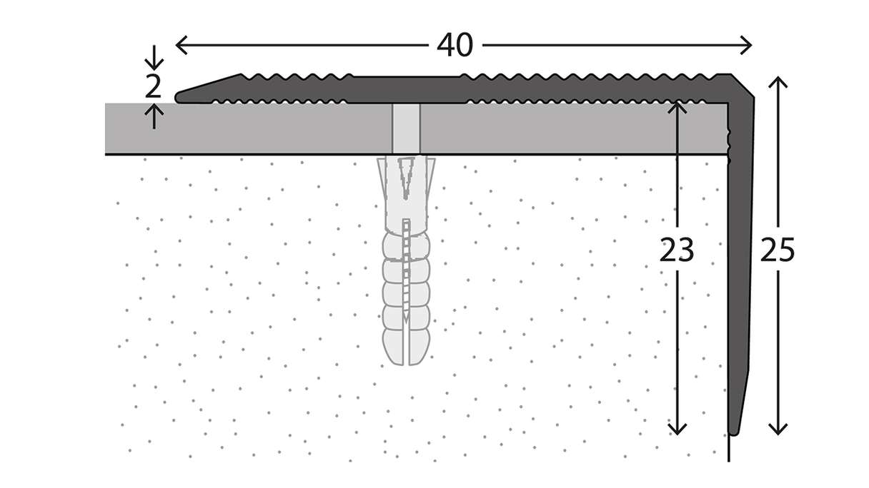 planeo Profilé pour nez de marche 392 argent 250 cm