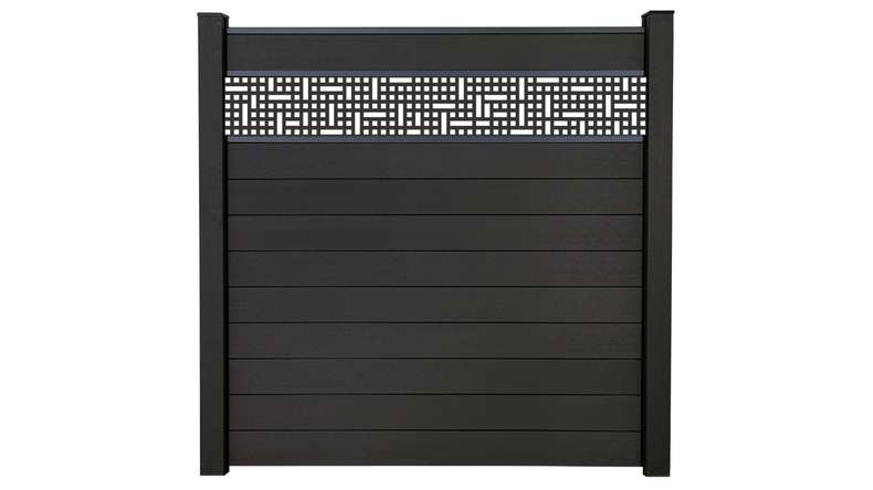 planeo Gardence Strong - Clôture à emboîter BPC Mesh gris anthracite 180 x 180 cm