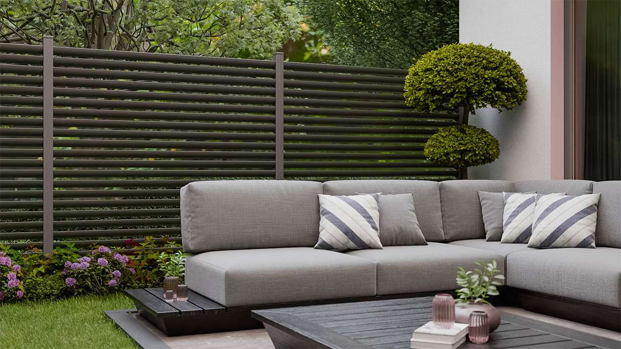 planeo Gardence Metallic Ellipse - Clôture de jardin en aluminium Carré Anthracite | DB703