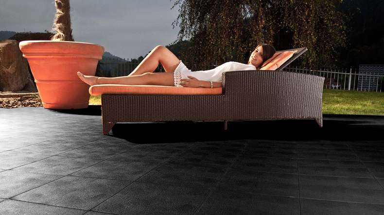 planeo carreau de terrasse en plastique - noir