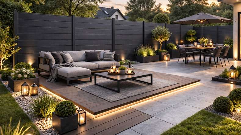 planeo Classic - Clôture à emboîter BPC anthracite