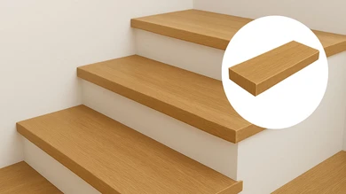 planeo Marche-bloc droite 40mm panneau latté + vinyle | Décor et dimensions à choisir individuellement