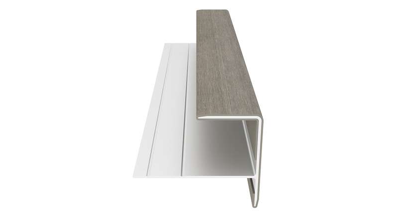 planeo LINEA - Profilé d'extrémité en aluminium CoEx, gris clair, 3000 x 74 x 61 mm