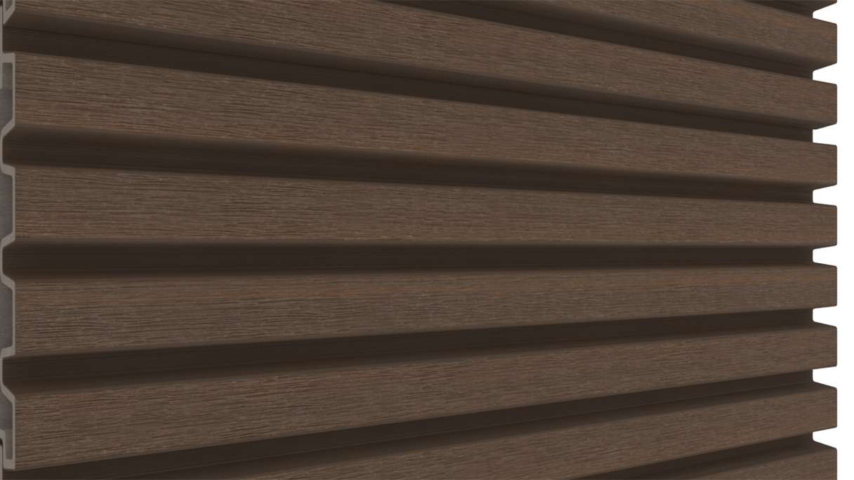 planeo LINEA Slim - Bardage de façade en WPC CoEx, teinte Ipe brun, 2900 x 215 mm