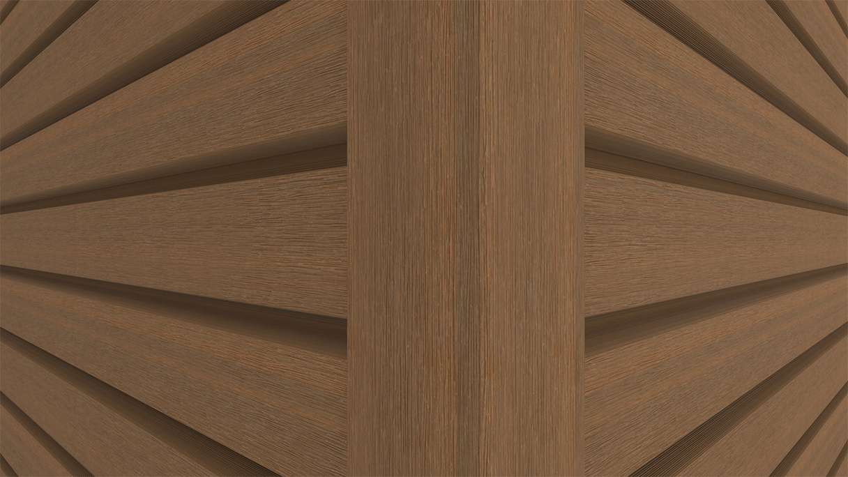planeo LINEA Wide - Bardage de façade en WPC CoEx « Burma Teak » 2900 x 181 mm
