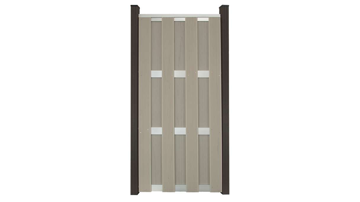 planeo Gardence Premade - Clôture composite Vertical Bi-Color Sable 84,3 x 180 cm