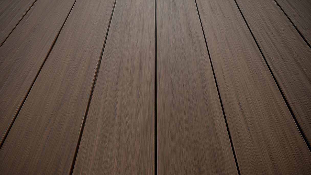 planeo AntikWood Lame de terrasse WPC massif - brun 4.8m vieilli à l'ancienne
