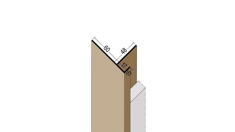 planeo protect profilé de raccordement - PAA 17x60x3000mm noir