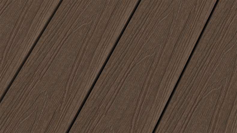 planeo WOODLine Nature - Lame de terrasse alvéolaire enrobée de WPC CoEx - Ipe brun 3m structuré/lisse brossé