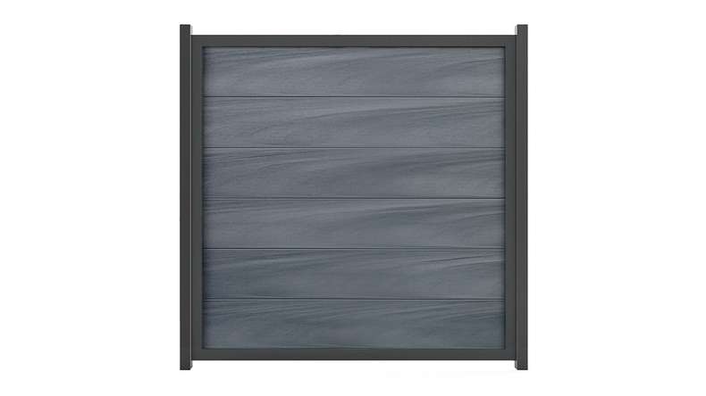 planeo Gardence Guard - Clôture composite Carré gris pierre avec cadre aluminium Anthracite