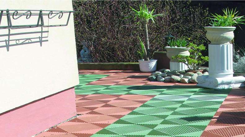 planeo carreau de terrasse en plastique - vert