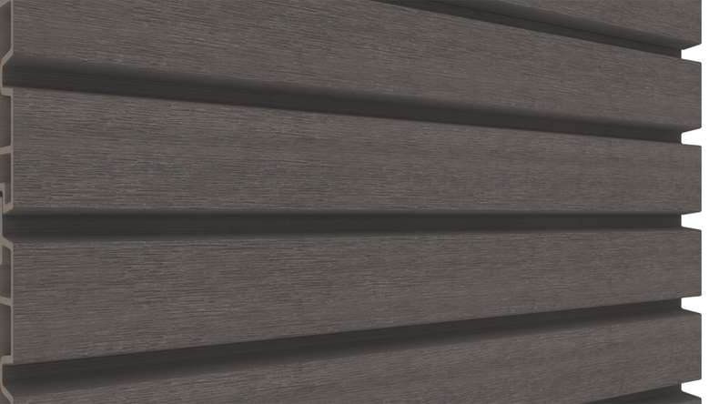 planeo LINEA Wide - Bardage de façade en WPC CoEx, gris foncé, 2900 x 181 mm