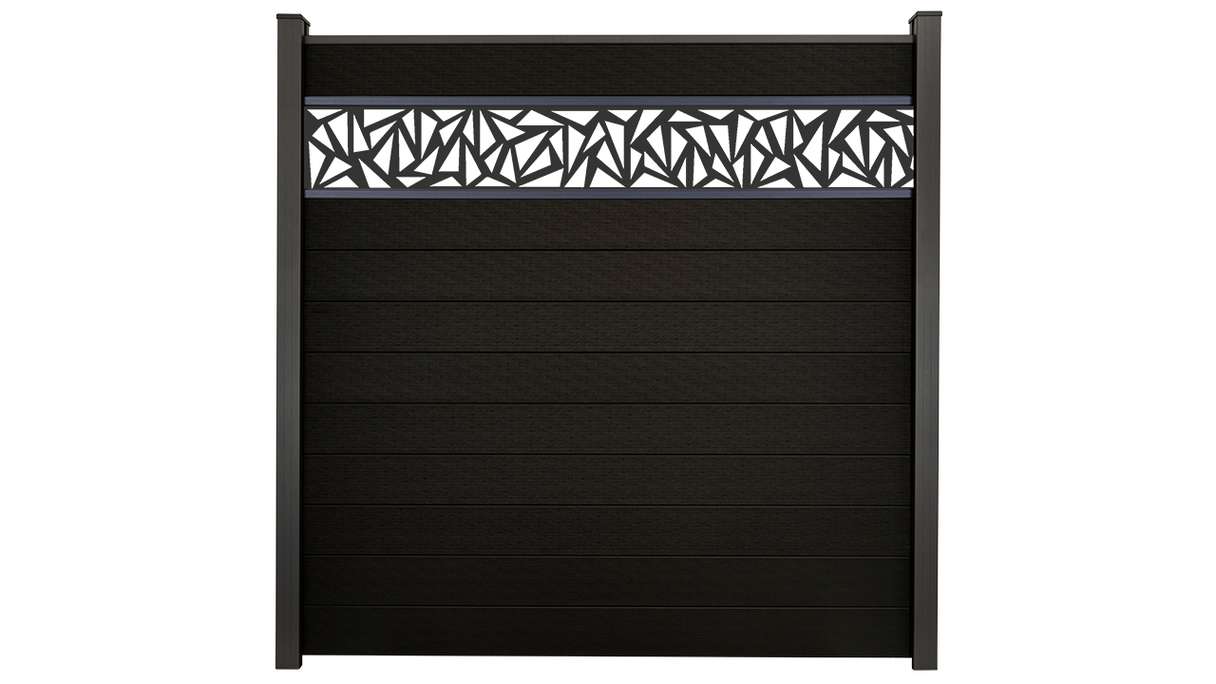 planeo Gardence Strong - Clôture à emboîter BPC Triangle noir co-ex 180 x 180 cm