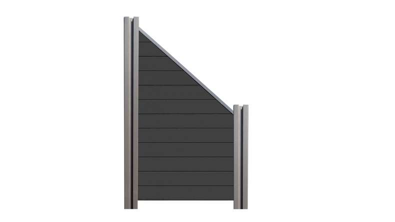 planeo Gardence Strong - Clôture composite Oblique Gris Anthracite