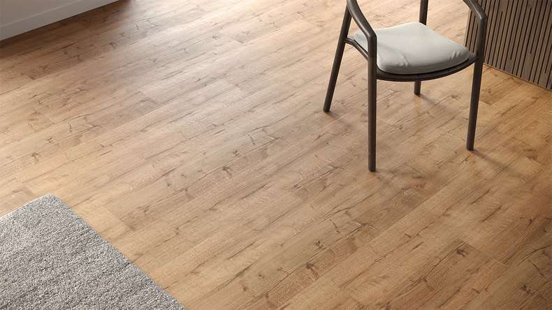 planeo Sol PVC clipsable - Rigid Chêne brun naturel | Gaufrage synchrone (DF-67501)