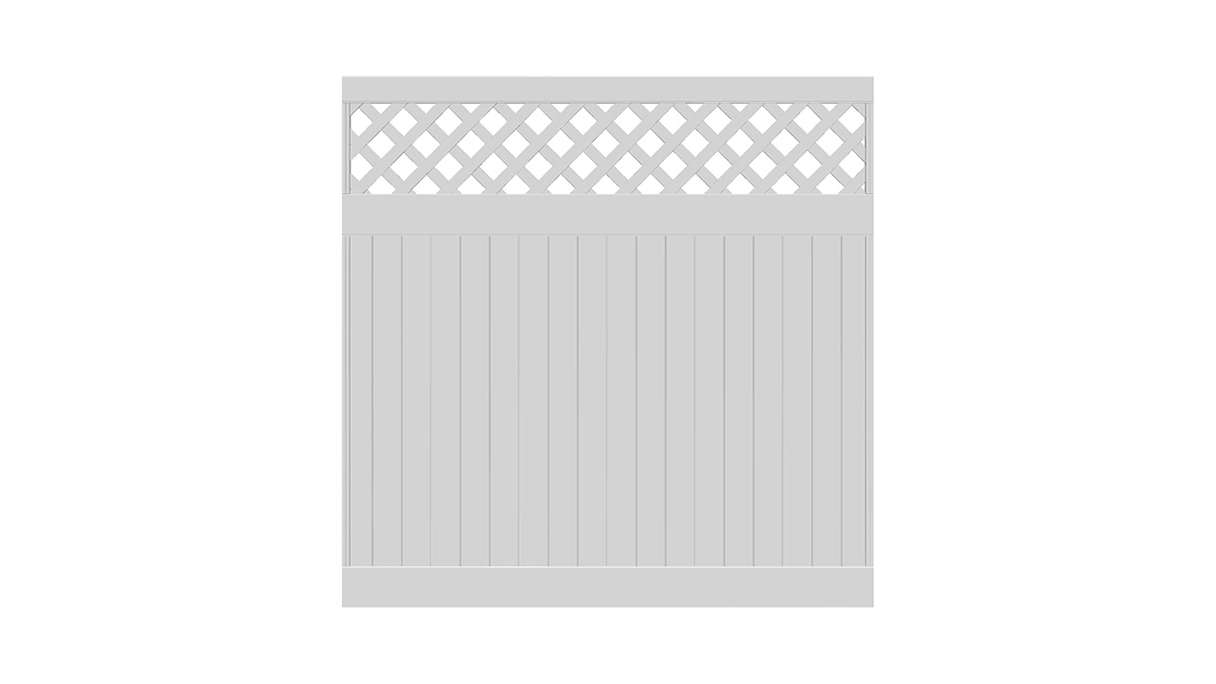 planeo Privara - Clôture à emboîter PVC blanc avec treillis - résistant aux UV | 177 x 178 cm