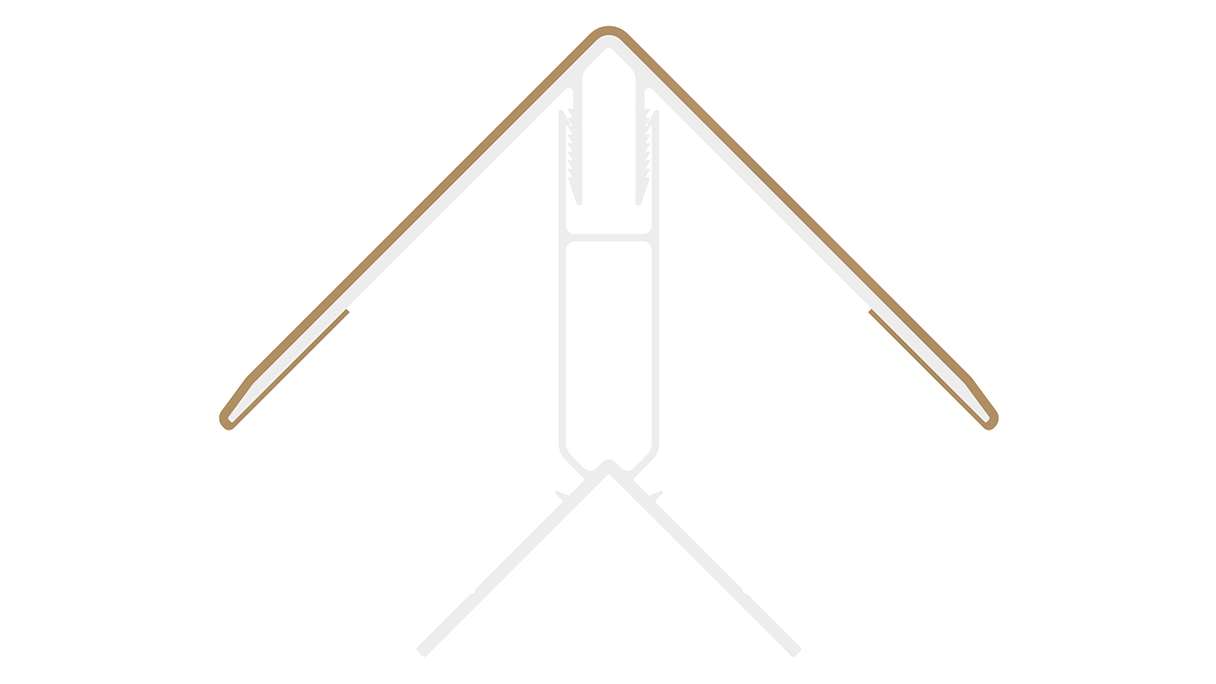 planeo LINEA - Profilé d'angle extérieur en aluminium CoEx, couleur sable, 3000 x 66 x 66 mm