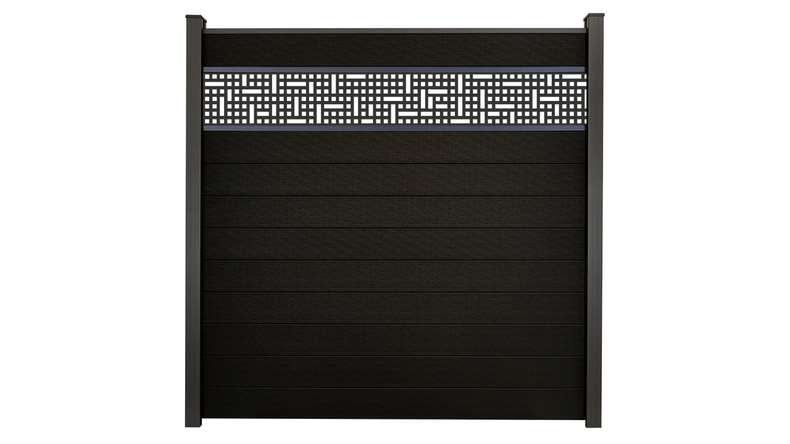 planeo Gardence Strong - Clôture à emboîter BPC Mesh noir co-ex 180 x 180 cm