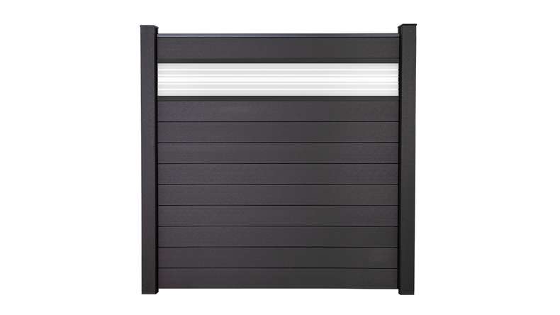 planeo Gardence Strong - Clôture composite Cache design verre30 Gris Anthracite