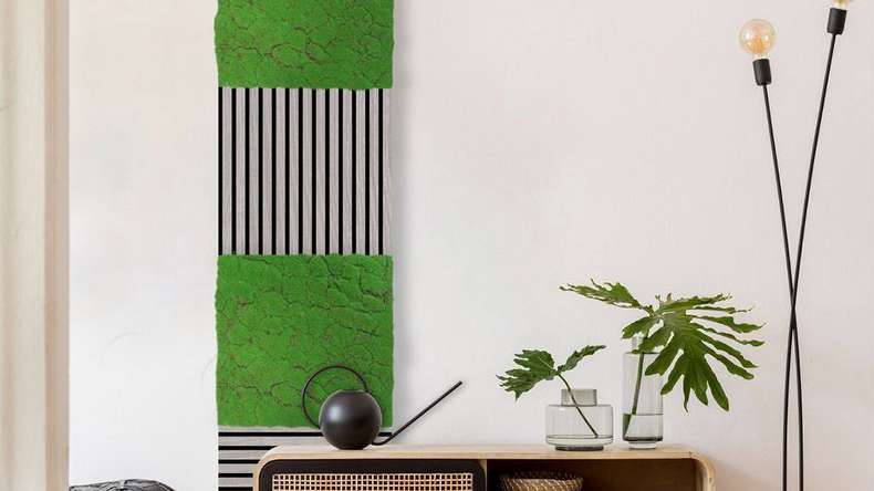 planeo Panneau acoustique - MixWall Moss Mood Forest Green 52 x 52 cm | Mousse d'art (PLMW-30121A)