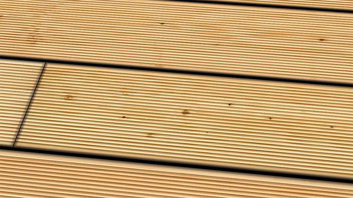 TerraWood Terrasse en bois - Mélèze canadien - rainuré / cannelé