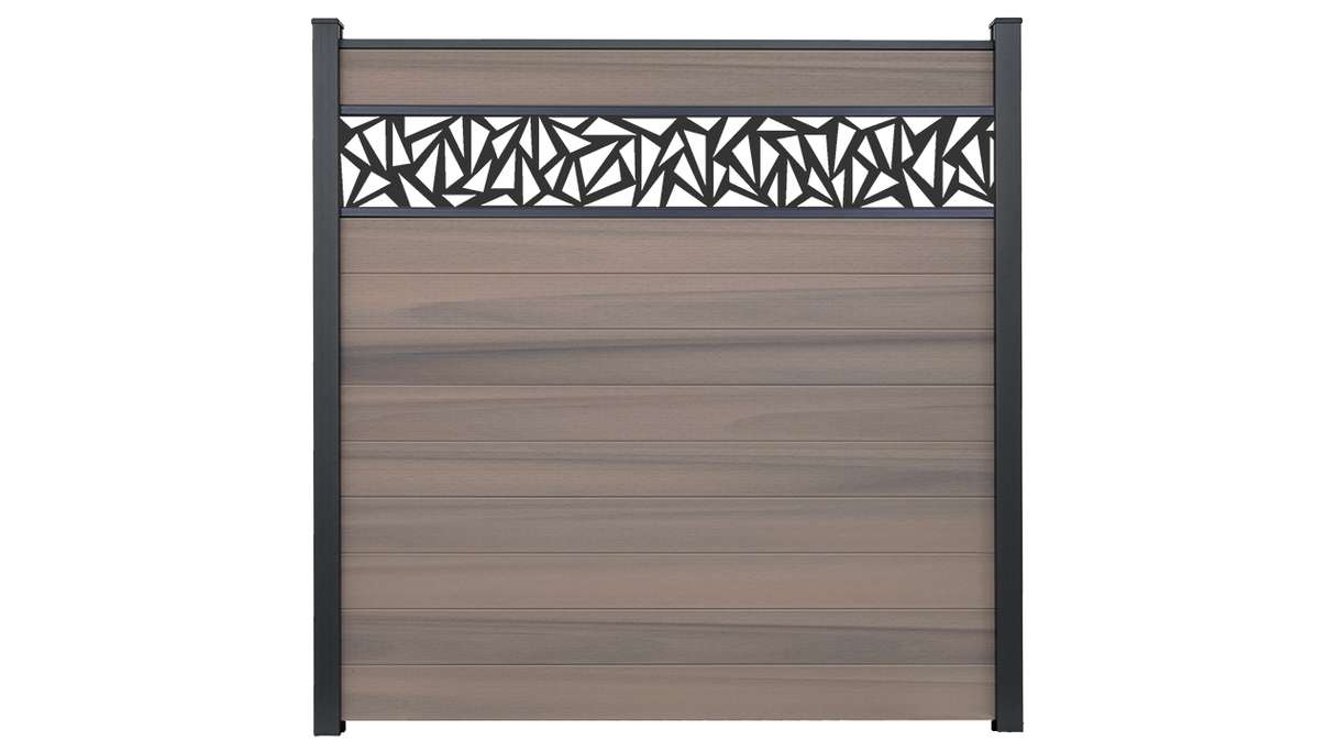 planeo Gardence Strong - Clôture à emboîter BPC Triangle Bi-Color co-ex 180 x 180 cm