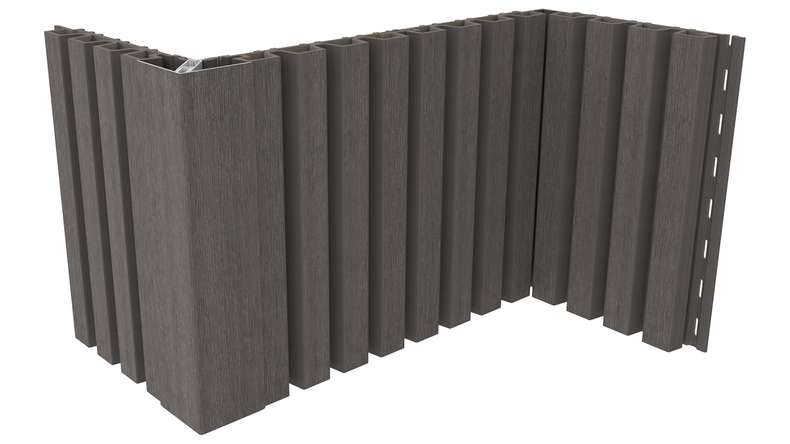 planeo LINEA Slim - Bardage de façade en WPC CoEx, gris foncé, 2900 x 215 mm