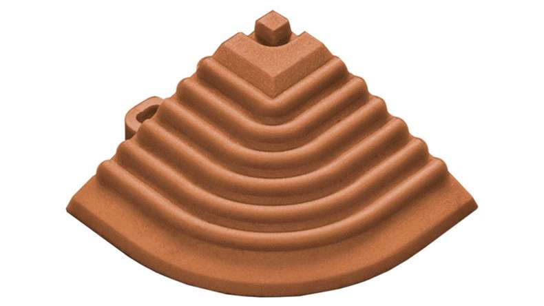 planeo élément d'angle pour carreaux de terrasse à clipser 40 x 40 cm - terracotta