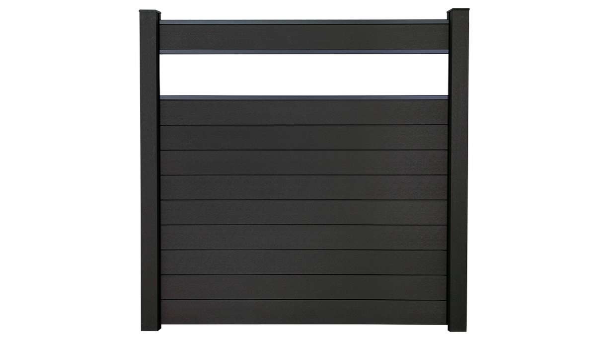 planeo Gardence Strong - Clôture à emboîter BPC verre satiné gris anthracite 180 x 180 cm