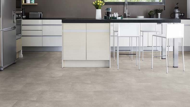 Vinyle à clic Gerflor - Senso Premium Rigid Acoustic Pepper taupe | Isolation phonique intégrée (39480889)
