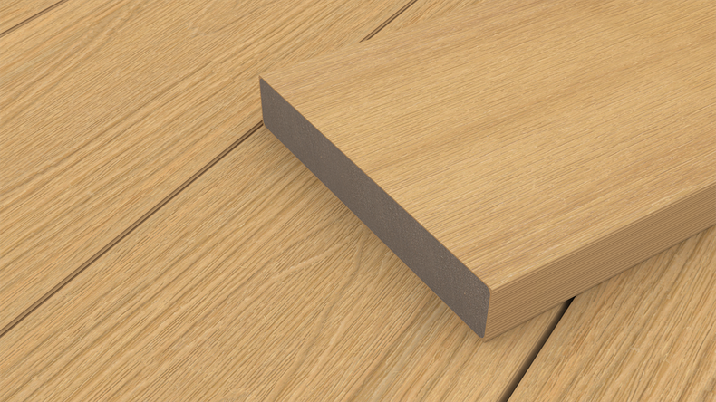 planeo UNIDeck - Lame de terrasse en WPC CoEx, couleur sable, 3 m - texturée/brossée lisse